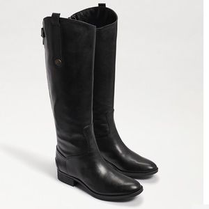 Sam Eldeman Black Penny Leather Riding Knee High Classic Staple Boot